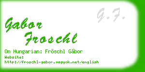 gabor froschl business card